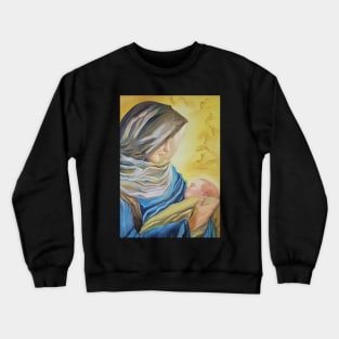 Our Lady of Silence holding baby Jesus Crewneck Sweatshirt